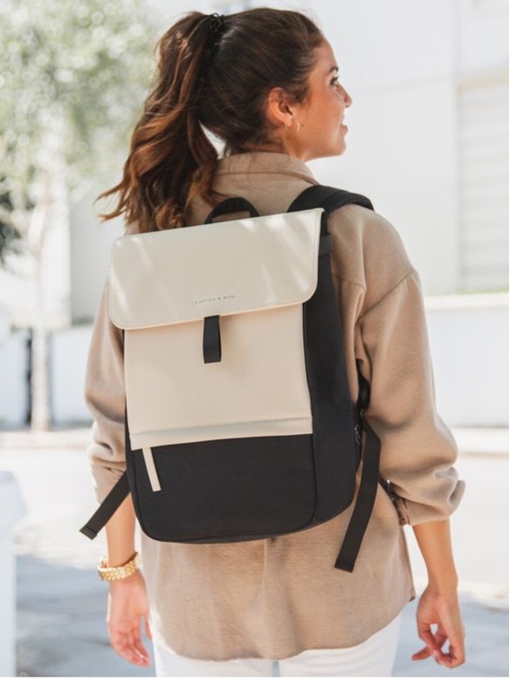 Kapten & Son Fyn Backpack in Black and Cream